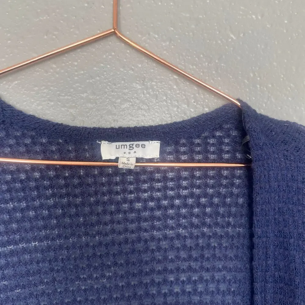 Umgee blue boho cardigan with lace bottom size small